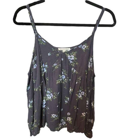 American Eagle Outfitters cold shoulder long sleeve blouse Small blue and green - Picture 1 of 8